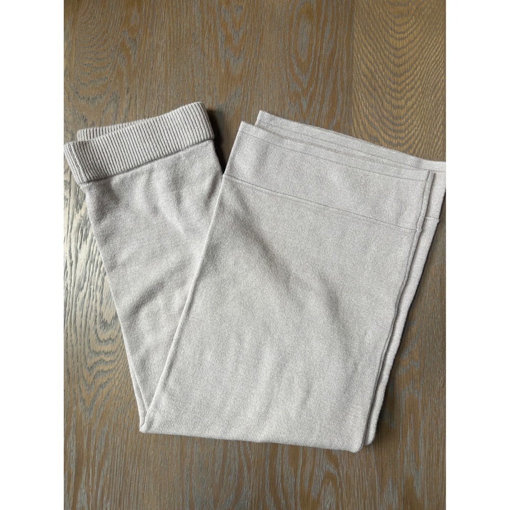 The Drop Bernadette Wide Leg Sweater Pants Porpoise Grey Viscose Knit Womens M